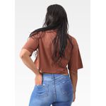 Cropped Feminino Oversized Marrom