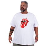 Camiseta Masculina Estampa Rock Plus Size Branca