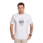 Camiseta Masculina Estampa World Music Branca
