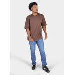 Camiseta Masculina Oversized Suedine Marrom