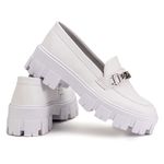 Mocassim Tratorado Branco Tenehi Feminino