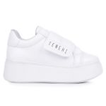 Tênis Feminino Casual Branco Plataforma Sola Alta com Tira