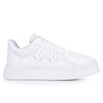 Tênis Casual Feminino Todo Branco Nylon 