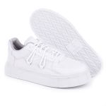 Tênis Casual Feminino Todo Branco Nylon 