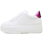 Tênis Flatform Plataforma Branco Traserinha Pink