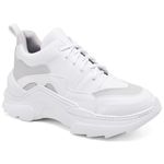 Tênis New Recortes Branco e Cinza Sneaker Chunky - Cadarço Adicional 