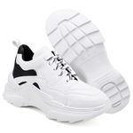 Tênis New Recortes Branco e Preto Sneaker Chunky - Cadarço Adicional 