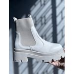 Bota Tratorada Off-White Elástico e Zíper Tenehi