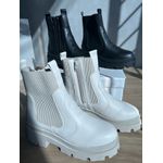 Bota Tratorada Off-White Elástico e Zíper Tenehi