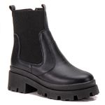 Bota Tratorada Preto Elástico e Zíper Tenehi