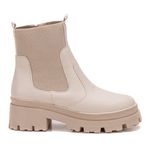 Bota Tratorada Off-White Elástico e Zíper Tenehi