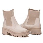 Bota Tratorada Off-White Elástico e Zíper Tenehi