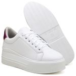 Tênis Flatform Plataforma Branco Traserinha Pink