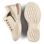 Tênis Casual Flamê Champanhe e Dourado