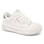 Tênis Casual Elevate Branco e Prata