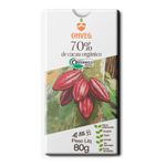 CHOCOLATE 70% CACAU ORGÂNICO - ONVEG - 80G.