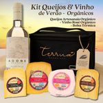 KIT QUEIJOS & VINHOS DE VERÃO ORGÂNICOS (1 VINHO ROSÊ + 4 QUEIJOS + BOLSA TERMICA)