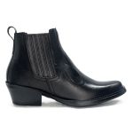 1600KPV05-Bota Country Masculina Em Couro Nobre Legítimo Preto