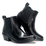 1600KPV05-Bota Country Masculina Em Couro Nobre Legítimo Preto