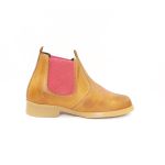 1602KPKNS-Infanto-Juvenil Botinas kansas Confort em couro Rosa