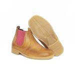 1602KPKNS-Infanto-Juvenil Botinas kansas Confort em couro Rosa