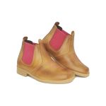 1602KPKNS-Infanto-Juvenil Botinas kansas Confort em couro Rosa