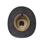1651KP-Chapéu Unissex Estilo Americano Couro Linha Barretos Preto