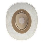 1654KP-Chapéu Estilo Americano em Couro Legitimo Linha Texas Branco
