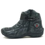 271AT-Bota para motociclista em couro Legitimo com proteção na cor cinza camuflado
