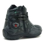 271AT-Bota para motociclista em couro Legitimo com proteção na cor cinza camuflado