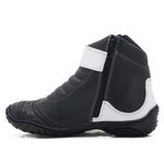 271AT-Bota para motociclista em couro Legitimo com proteção na cor preto Branco