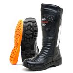 276AT-Bota robusta motociclista trilhas c/porta facas estilizada bombeiro em couro legítimo 