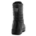 277AT-Bota robusta motociclista estilizada militar em couro legítimo com zíper lateral na cor preta