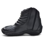 279AT-Bota motociclista cano médio em couro com refletivo preto