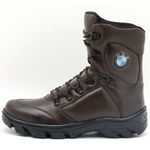 281AT-Bota Coturno couro robusto legitimo estilizada militar na cor cafe 