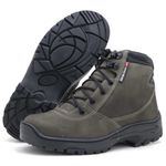 282AT-Bota Coturno estilizado militar de couro legitimo cano baixo na cor cinza