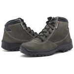 282AT-Bota Coturno estilizado militar de couro legitimo cano baixo na cor cinza