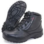 282AT-Bota Coturno estilizado militar de couro legitimo cano baixo na cor preta 