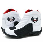 283AT-Bota para motociclista com protetor de borracha na cor branco