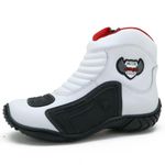 283AT-Bota para motociclista com protetor de borracha na cor branco