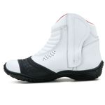 283AT-Bota para motociclista com protetor de borracha na cor branco