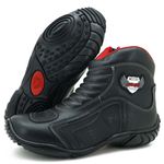 283AT-Bota para motociclista com protetor de borracha na cor Preto