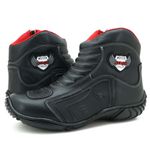 283AT-Bota para motociclista com protetor de borracha na cor Preto