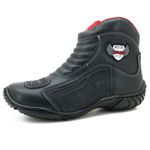 283AT-Bota para motociclista com protetor de borracha na cor Preto