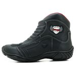 283AT-Bota para motociclista com protetor de borracha na cor Preto