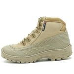 286AT-Bota Coturno estilizado militar emborrachado na cor areia 
