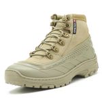 286AT-Bota Coturno estilizado militar emborrachado na cor areia 