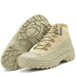 286AT-Bota Coturno estilizado militar emborrachado na cor areia 