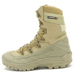 289AT-Bota Coturno tático militar de couro robusto segurança e conforto na cor areia