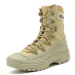 289AT-Bota Coturno tático militar de couro robusto segurança e conforto na cor areia